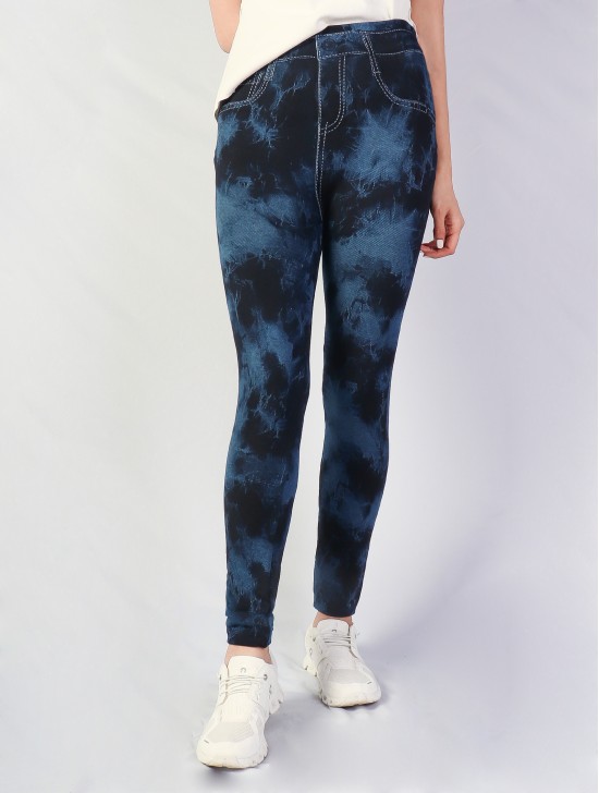 High Waist Denim Style Stretchy Legging (Fleece Lined)